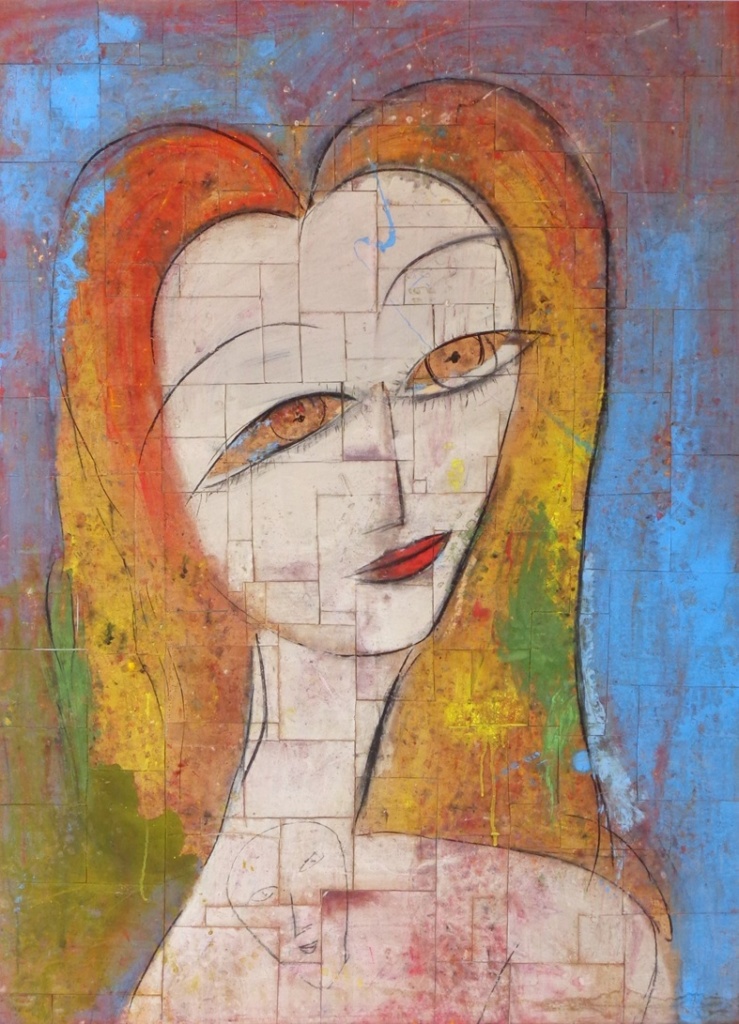 Longing pigmentation on cork 53”h x 39”w © Jamali 2026