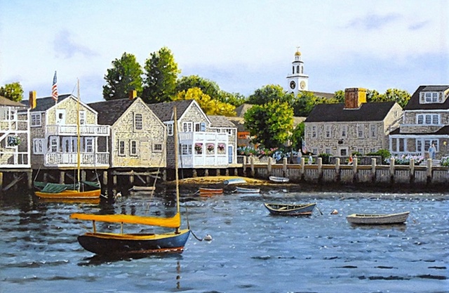“Nantucket Shorefront” oil on canvas 24” h x 30” w by Neil McAuliffe